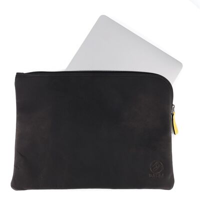 BALSA LEATHER 15 inch laptop sleeve - Black
