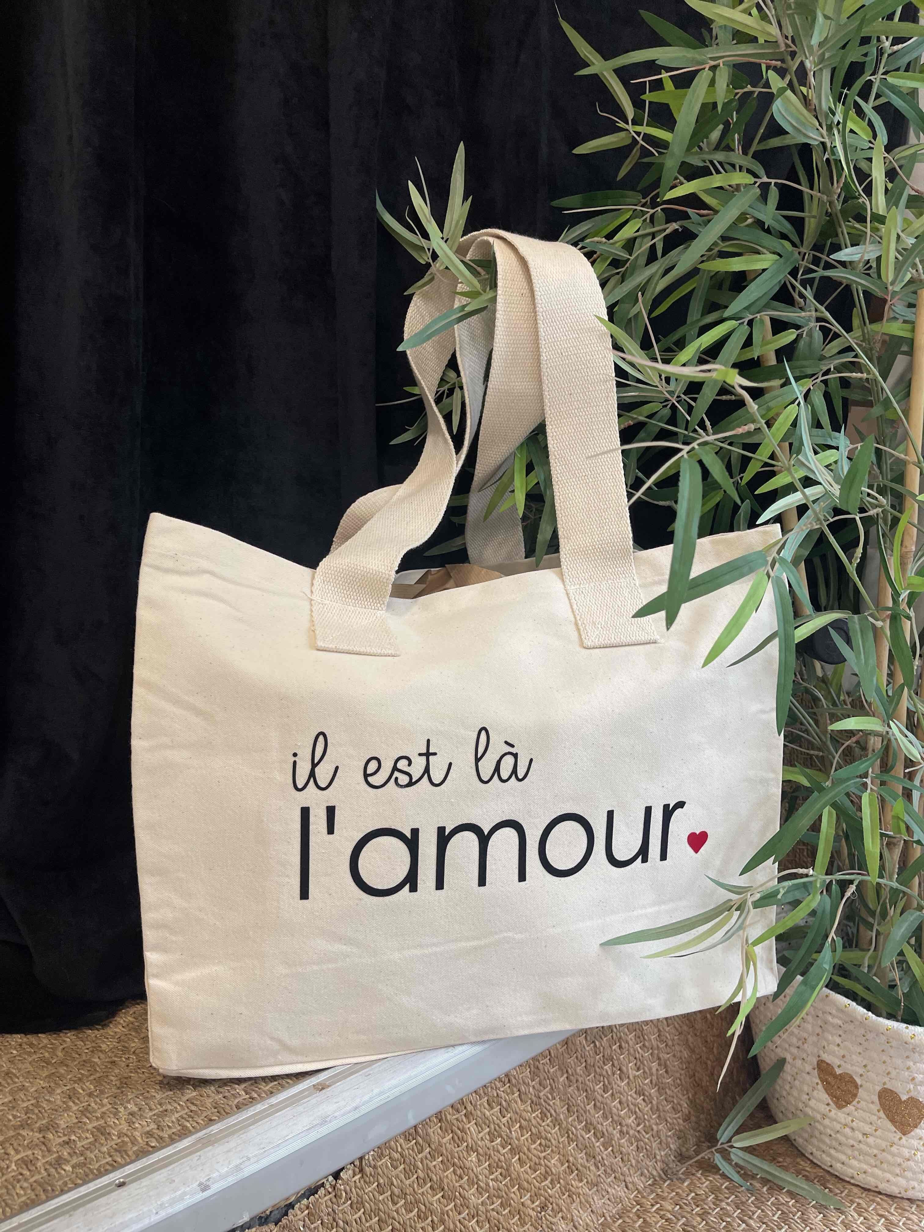 Borsa tote ecru "Ecco l'amore" - San Valentino