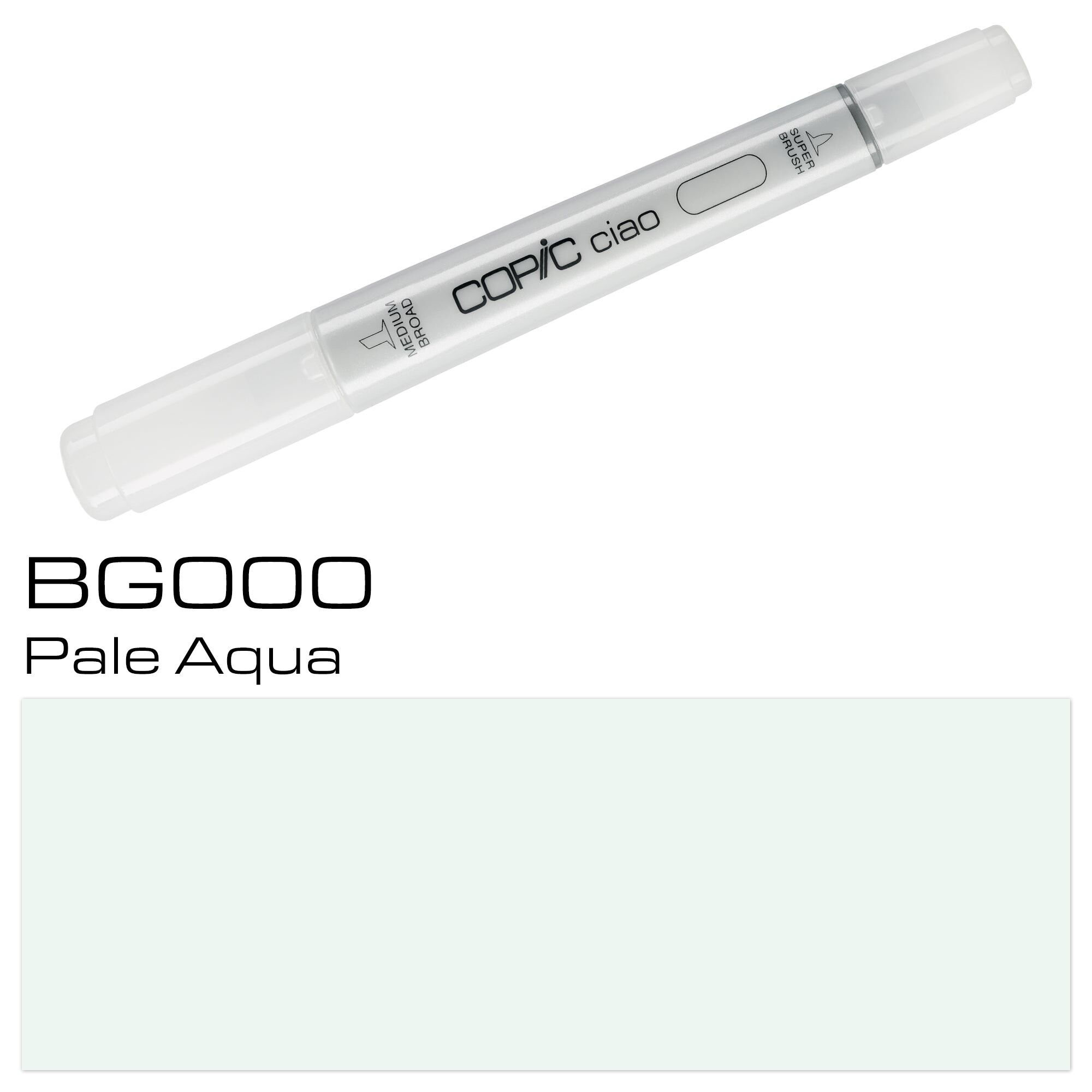 Marqueur de couleur COPIC Ciao - (BG-000) Aqua pâle, pour l'art et l'artisanat, le coloriage, les graphiques, le surligneur, le design, l'anime, les professionnels et les débutants, les fournitures d'art et les livres de coloriage