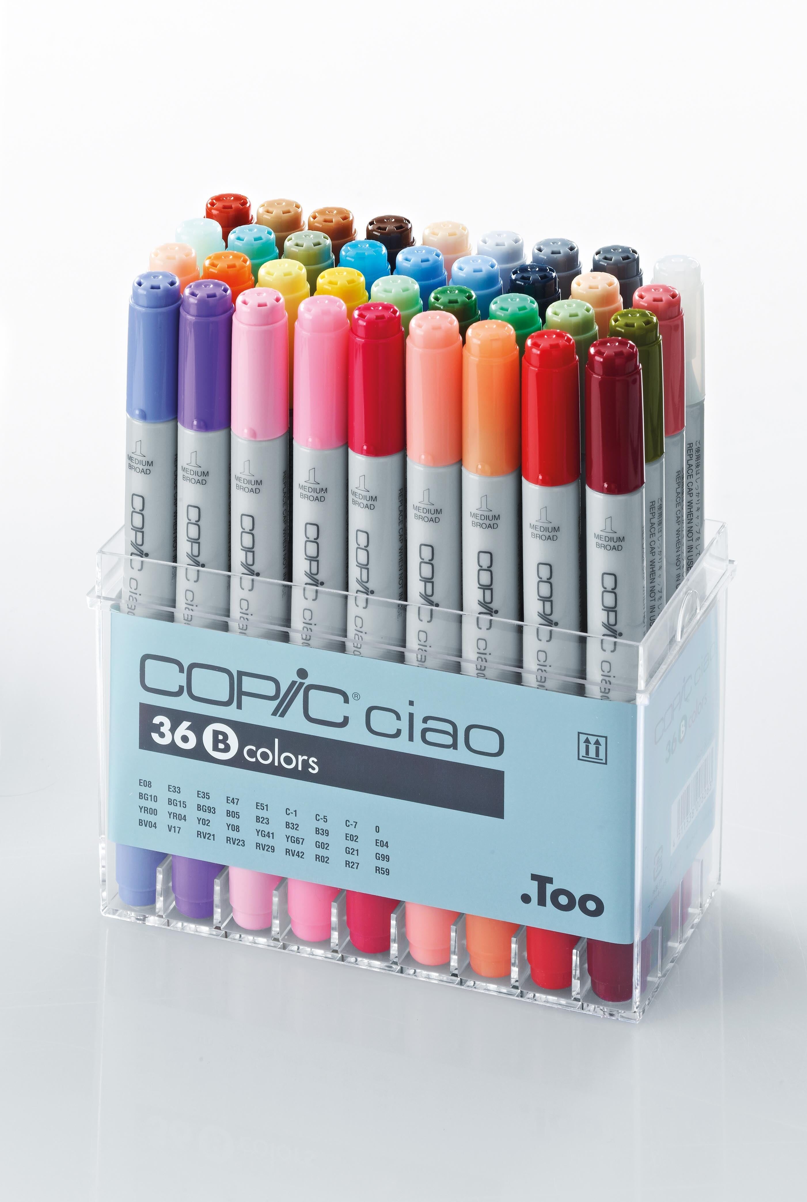 COPIC Ciao Farbmarker - 36er-Set B, Für Kunst & Handwerk, Ausmalen, Grafiken, Textmarker, Design, Anime, Profis & Anfänger, Künstlerbedarf & Malbücher