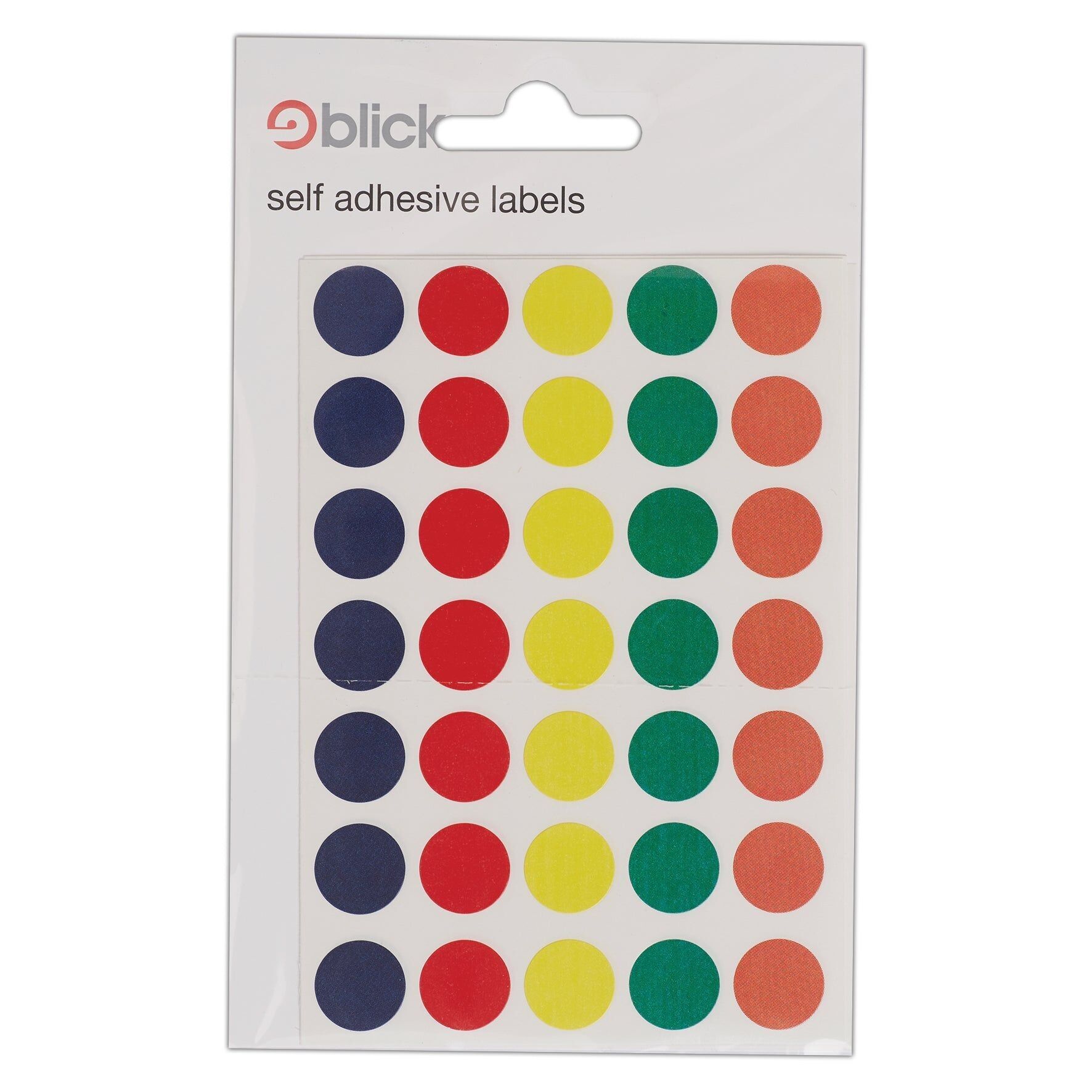 Blick Self Adhesive Stickers, 13mm, Coloured Dot, Circles, Assorted Colours, 140 Labels