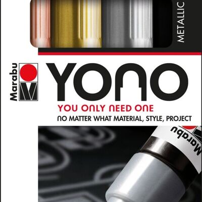 Marcador Marabu Yono, metales, paquete de 4