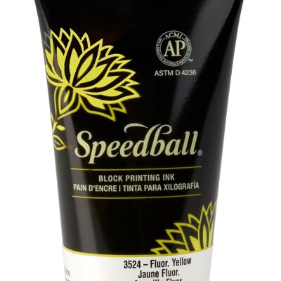 Encre en bloc hydrosoluble Speedball, jaune fluorescent, 2.5 oz