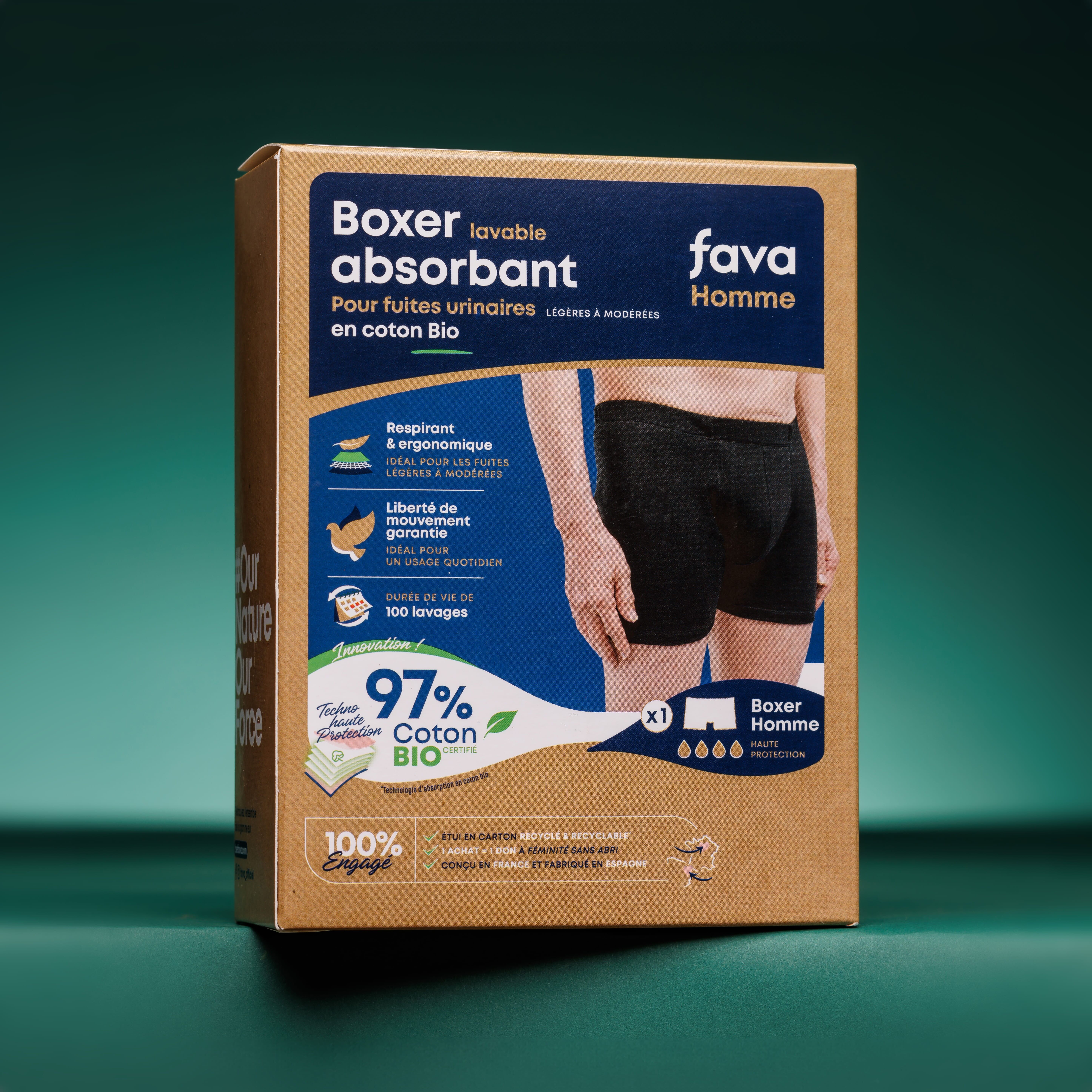 Boxer assorbenti lavabili per perdite urinarie