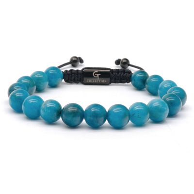 Men's BLUE APATITE Beaded Bracelet - Turquoise Gemstones
