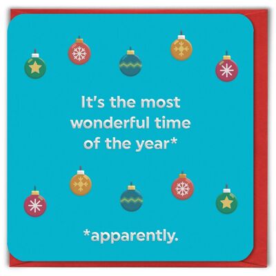 Funny Christmas Embossed Card - Wonderful Time Of The Year