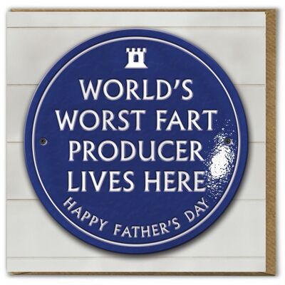 Funny Father's Day Embossed Card - Worst Fart Producer