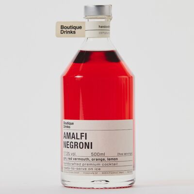 Amalfi Negroni, Italienischer Aperitif Cocktail mit Gin, Wermut Bitter und Orange