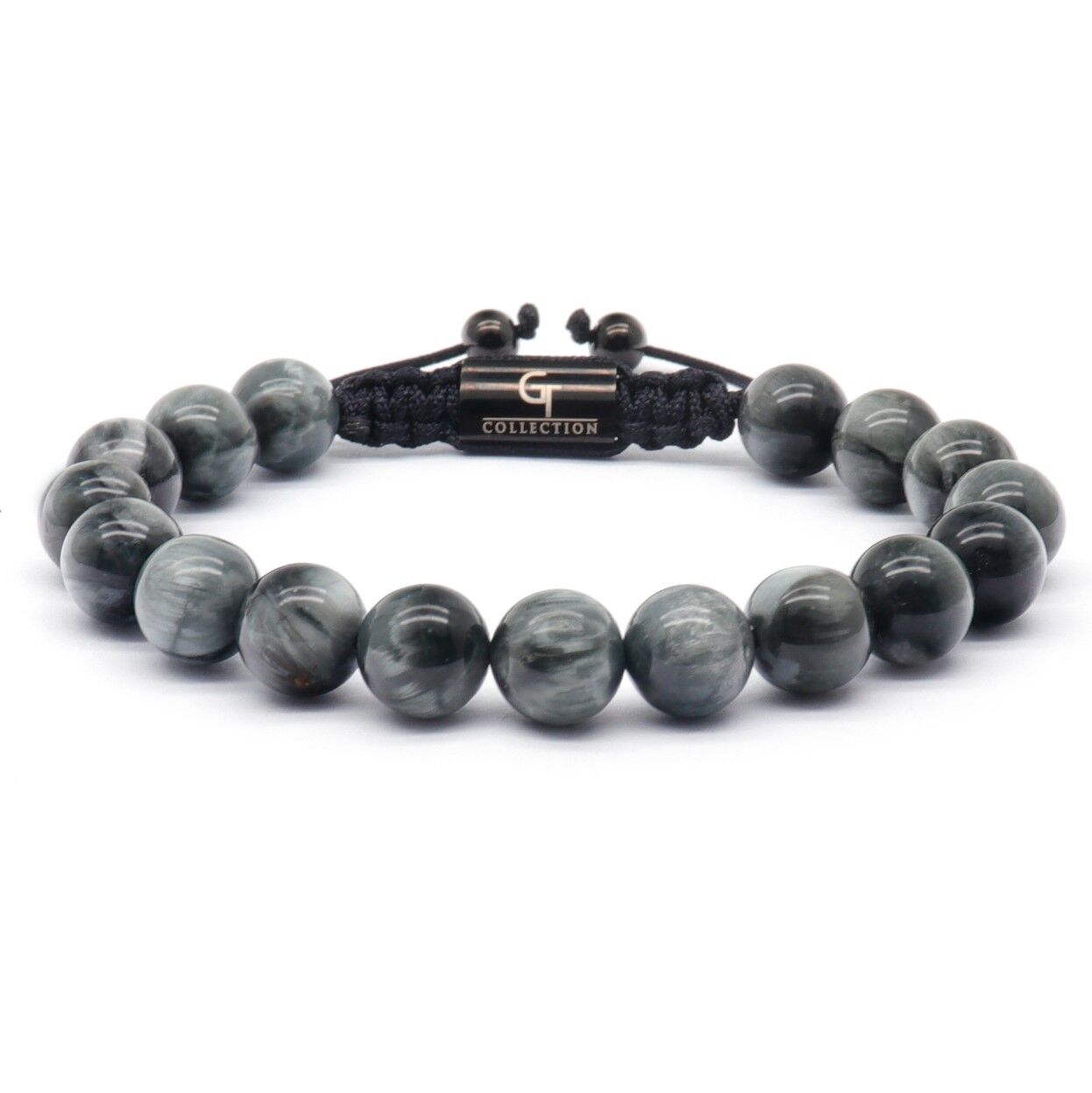 Bracelet Homme EAGLE EYE Perlé - Pierres Précieuses Grises