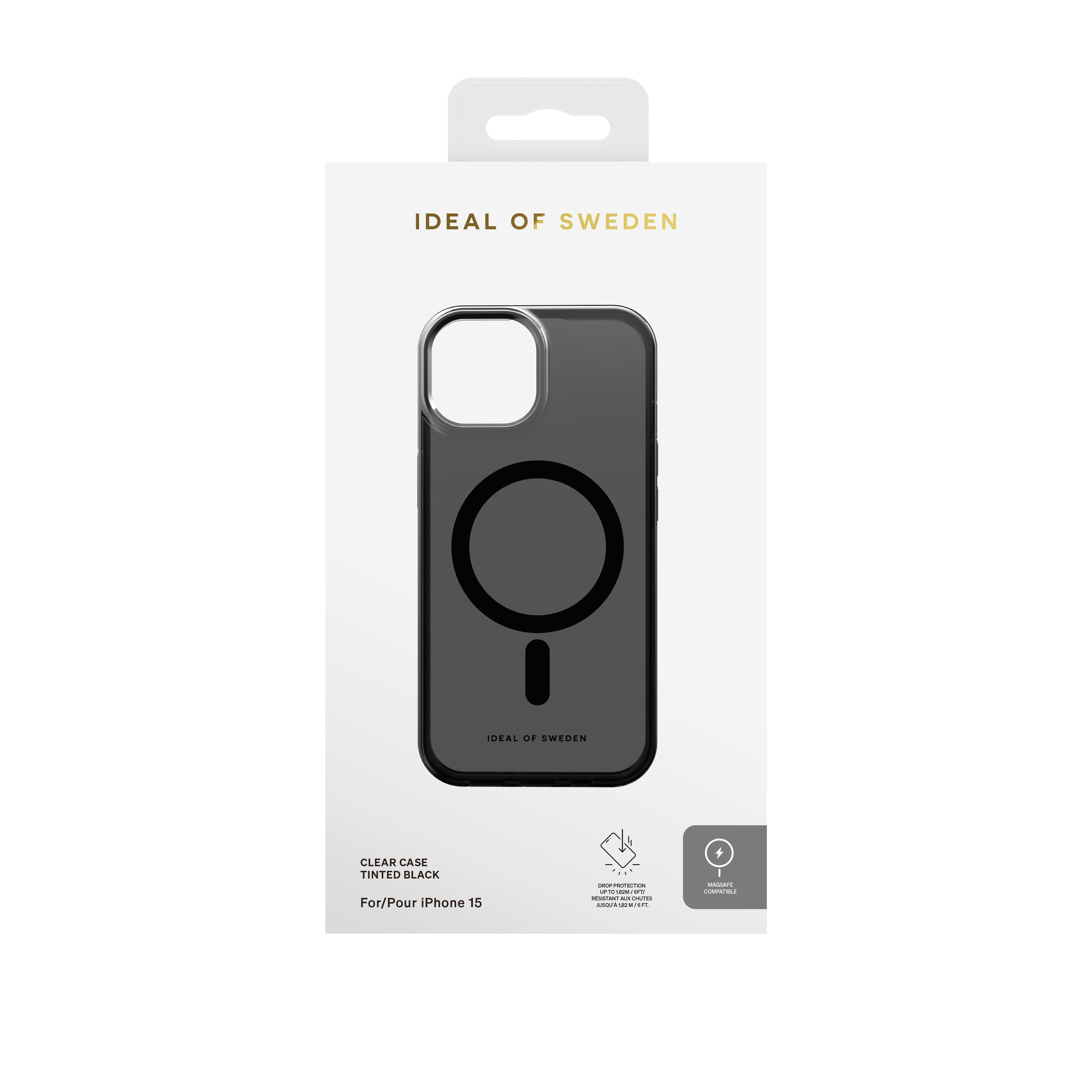 Funda Transparente MagSafe iPhone 13/14/15 Tintada Negra