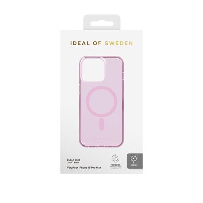 Custodia trasparente MagSafe per iPhone 15PM rosa chiaro