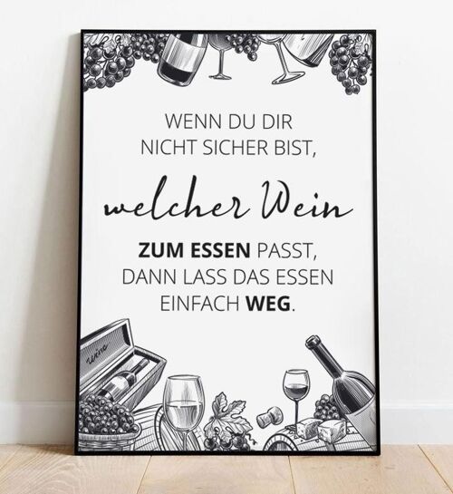Wein zum Essen - Poster - Din A3