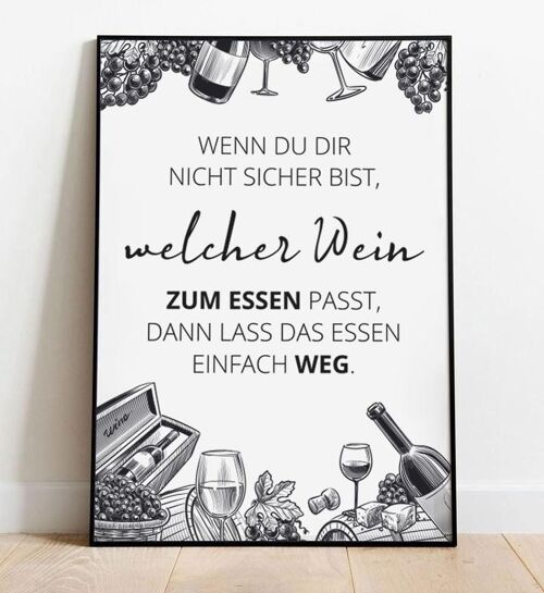 Wein zum Essen - Poster - Din A2