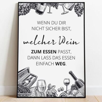 Wein zum Essen - Poster - Din A2