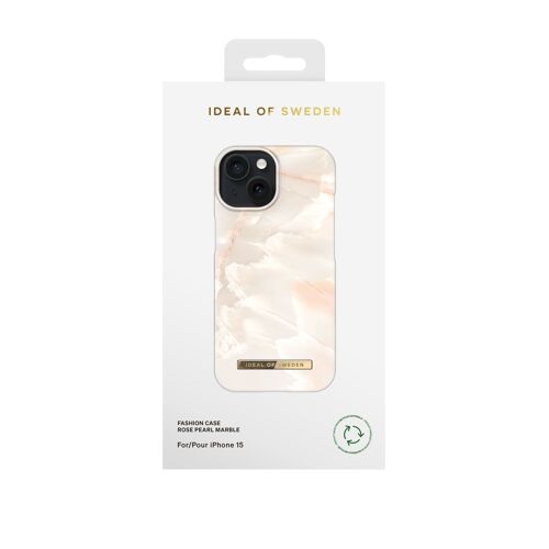 Printed Case iPhone 15 Rose Pearl Marble
