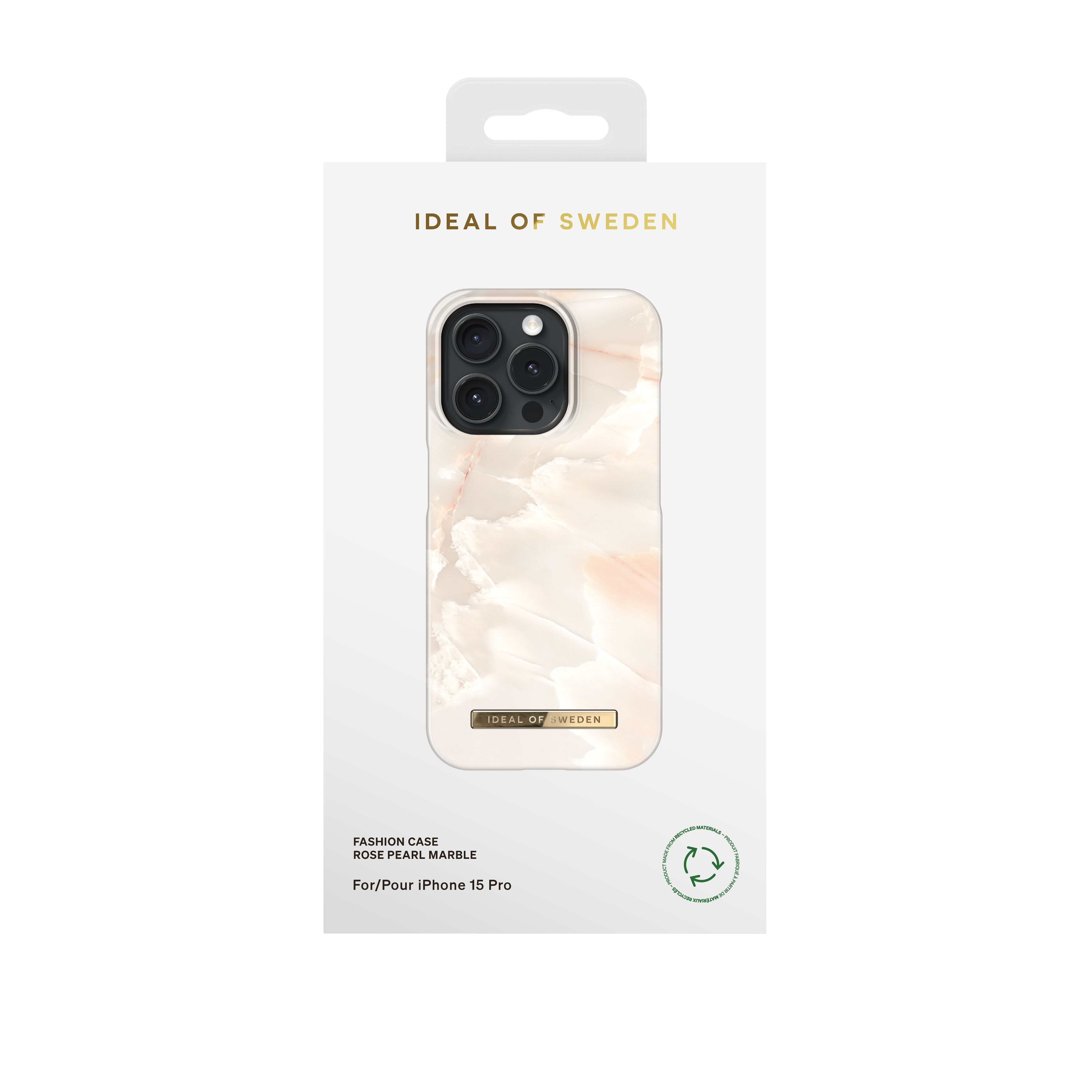 Custodia stampata per iPhone 15PR Rose Pearl Marble