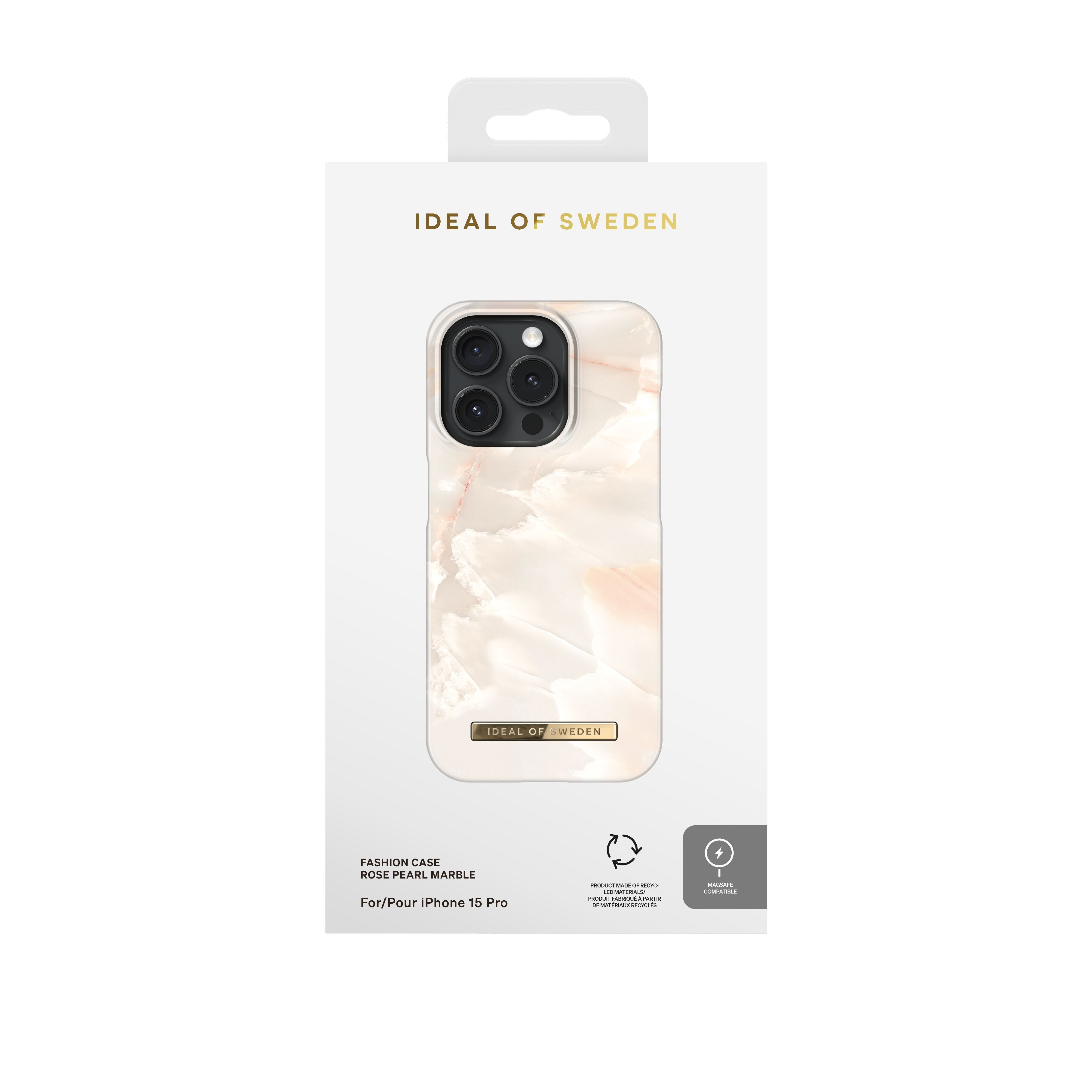 Custodia stampata MagSafe per iPhone 15PR Rose Pearl Marble