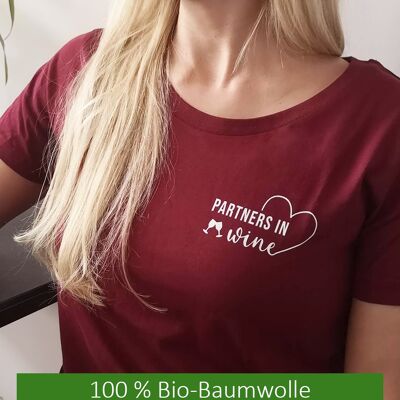 T-shirt da donna "Partners in Wine" - bordeaux