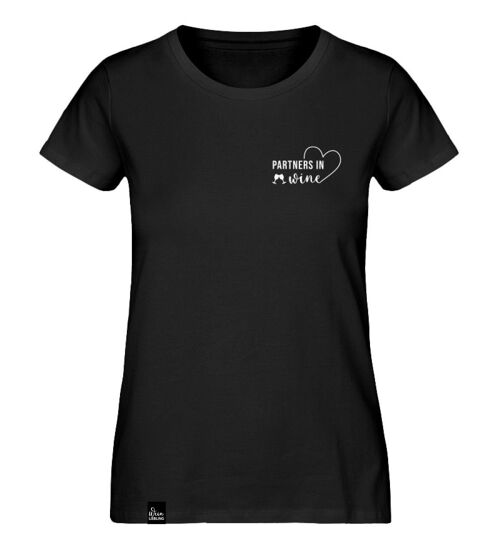 "Partners in Wine" Damen T-Shirt - schwarz