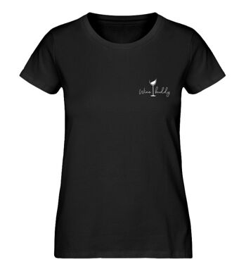 T-shirt femme "Wine buddy" - noir 2