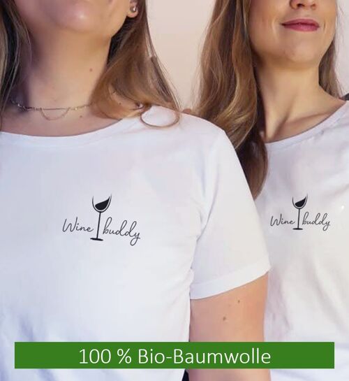 "Wine buddy" Damen T-Shirt - weiss