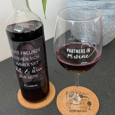 Copa de vino "Socios en vino" - copa de vino tinto