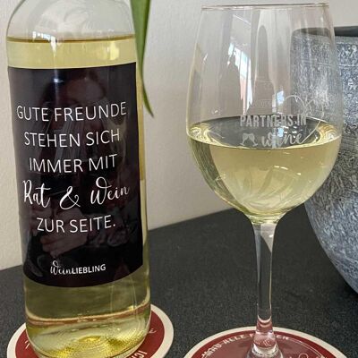 Wine glass "Partners in wine" - white wine glass