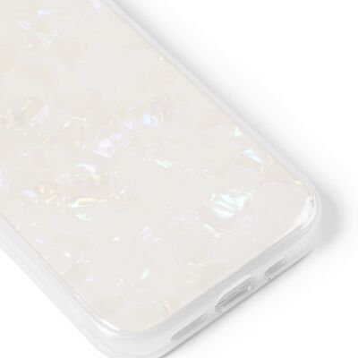 Funda Perlada iPhone 13/14/15/SE2025 Blanca
