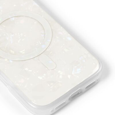 Funda Pearlised MagSafe iPhone 16PL Blanco