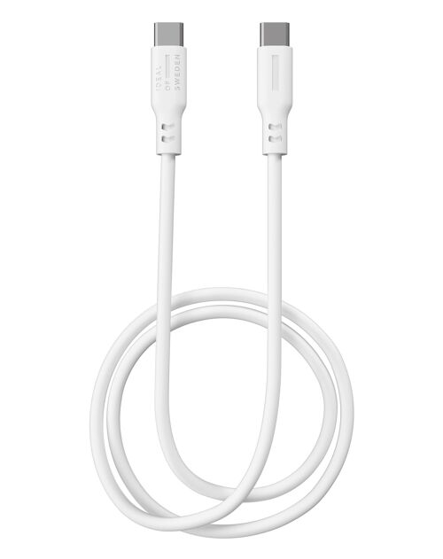 Silicone cable 120cm USB C - USB C White