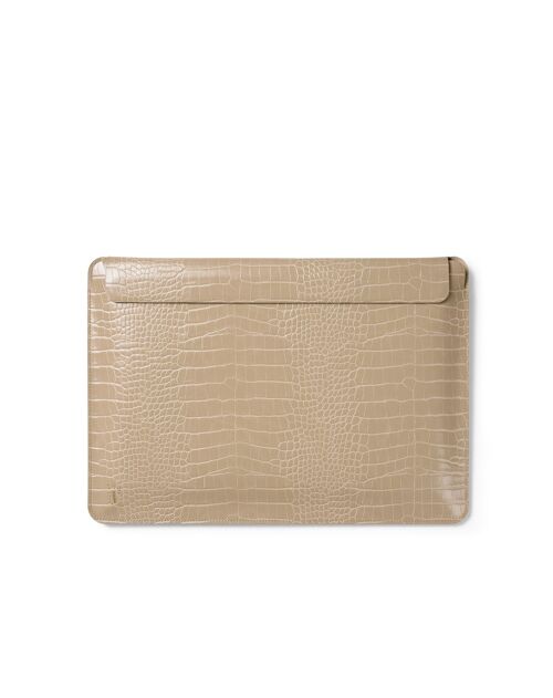 Slim Laptop Sleeve 16" Warm Beige Croco