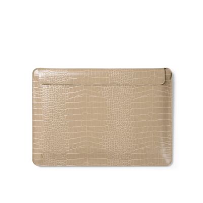 Custodia sottile per laptop 16" beige caldo coccodrillo