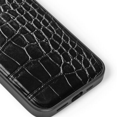 Custodia in pelle vegana MagSafe per iPhone 12/12P Cocco Nero