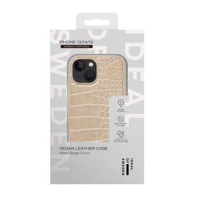 Custodia in pelle vegana MagSafe per iPhone 13/14/15 Warm Beige Cocco