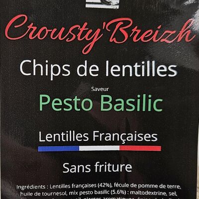 Chips di lenticchie francesi al pesto di basilico BULK 625g
