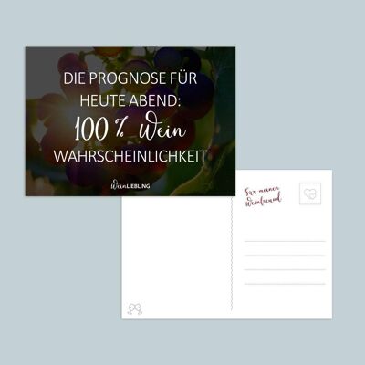 Postkarte "100% Wein Wahrscheinlichkeit"