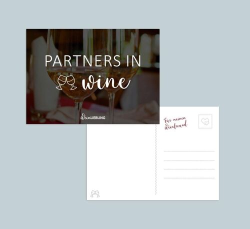 Postkarte "Partners in wine"