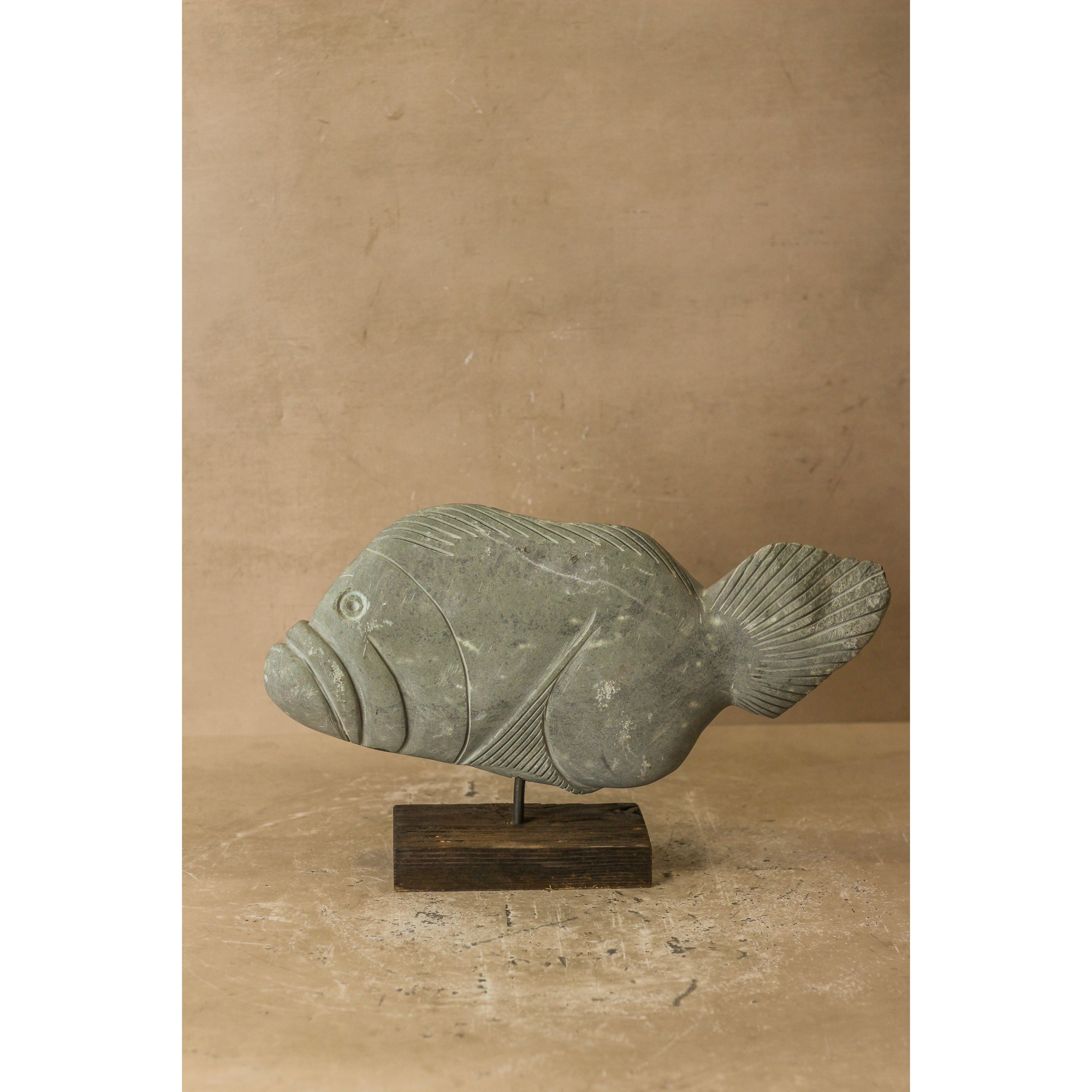 Sculpture de poisson en pierre - Zimbabwe - 97.2