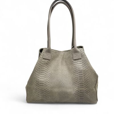 Bolso de cuero LOLA beige frondoso