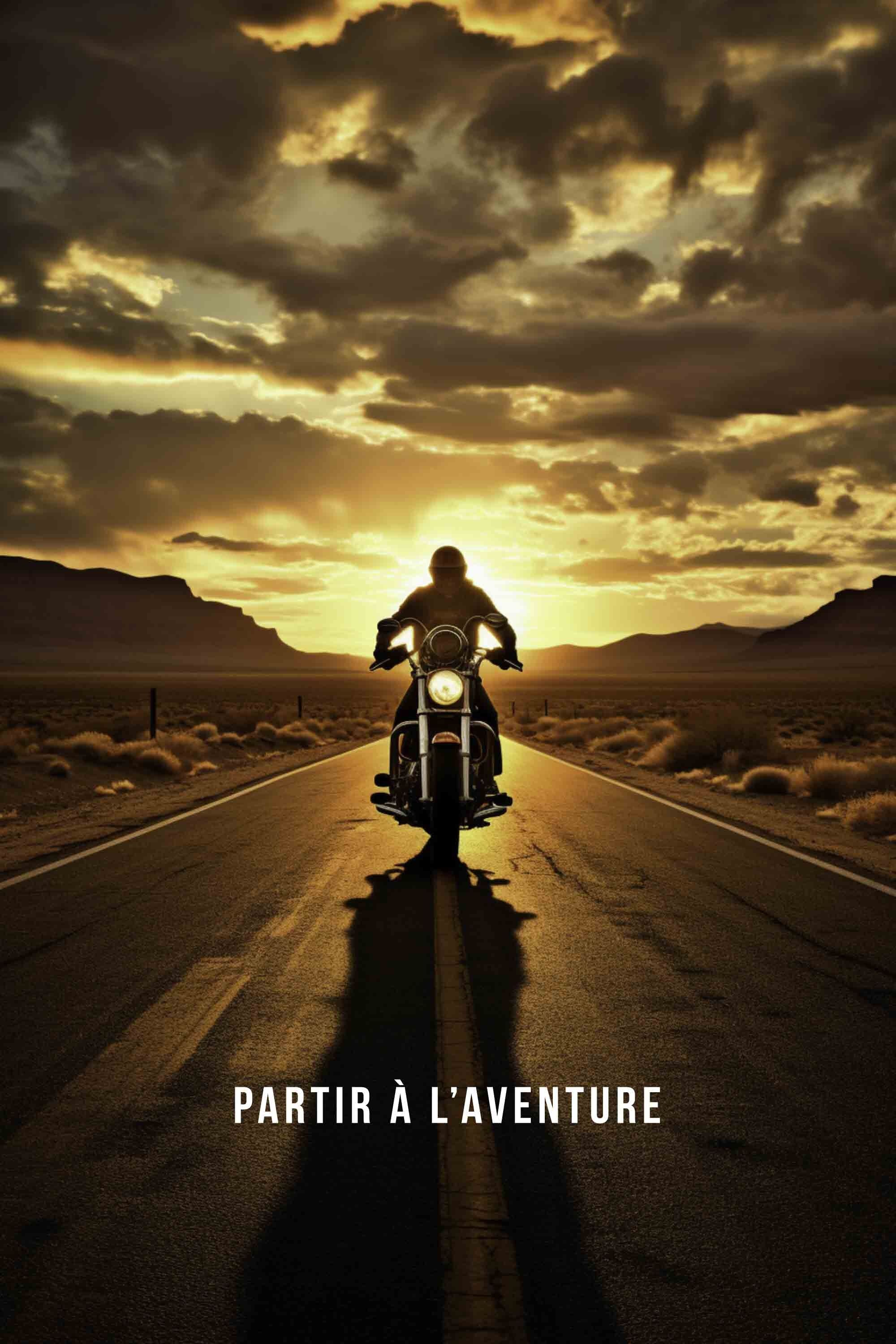 Poster di motocicletta: partire per un'avventura