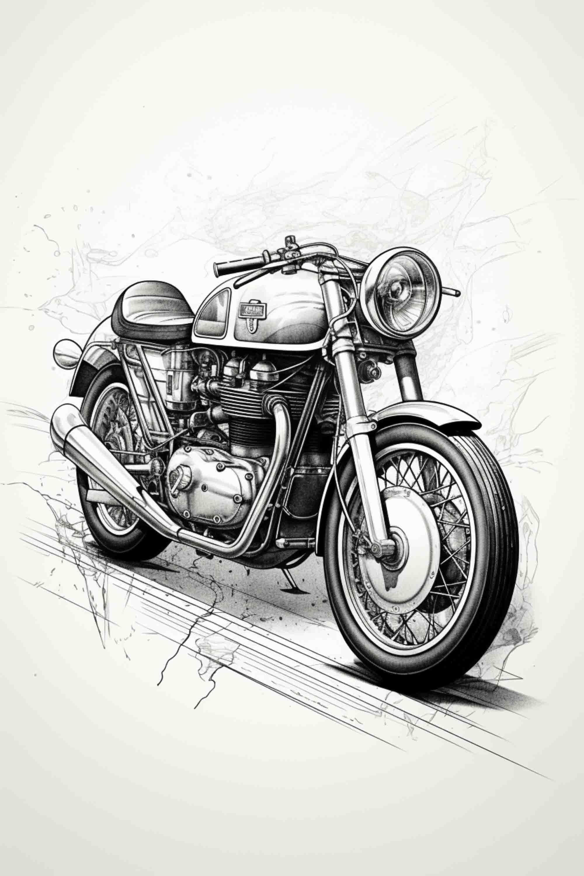 Affiche De moto - Noir et Blanc Design