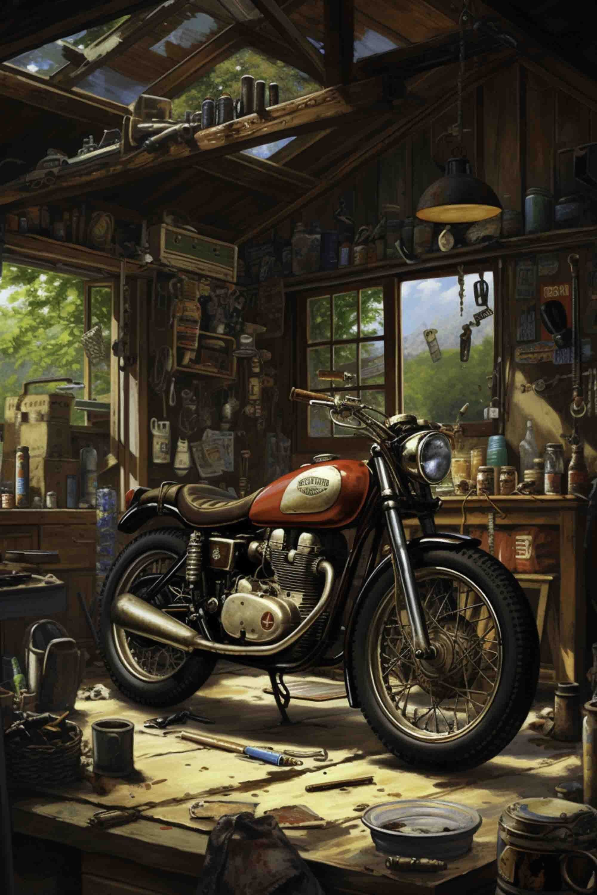 Poster motociclistico - Le Garage du Motard