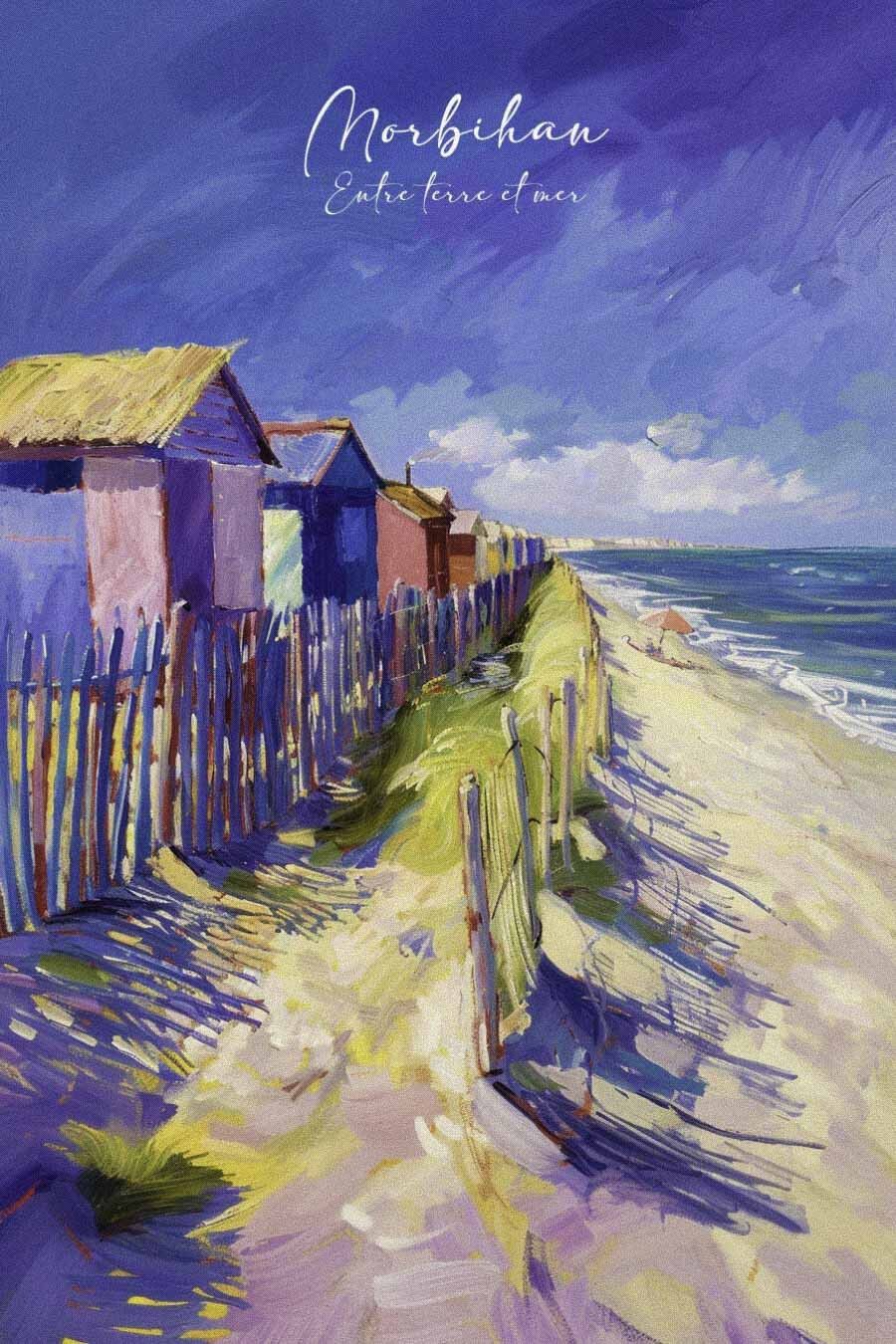 Poster Morbihan - Cabine da spiaggia