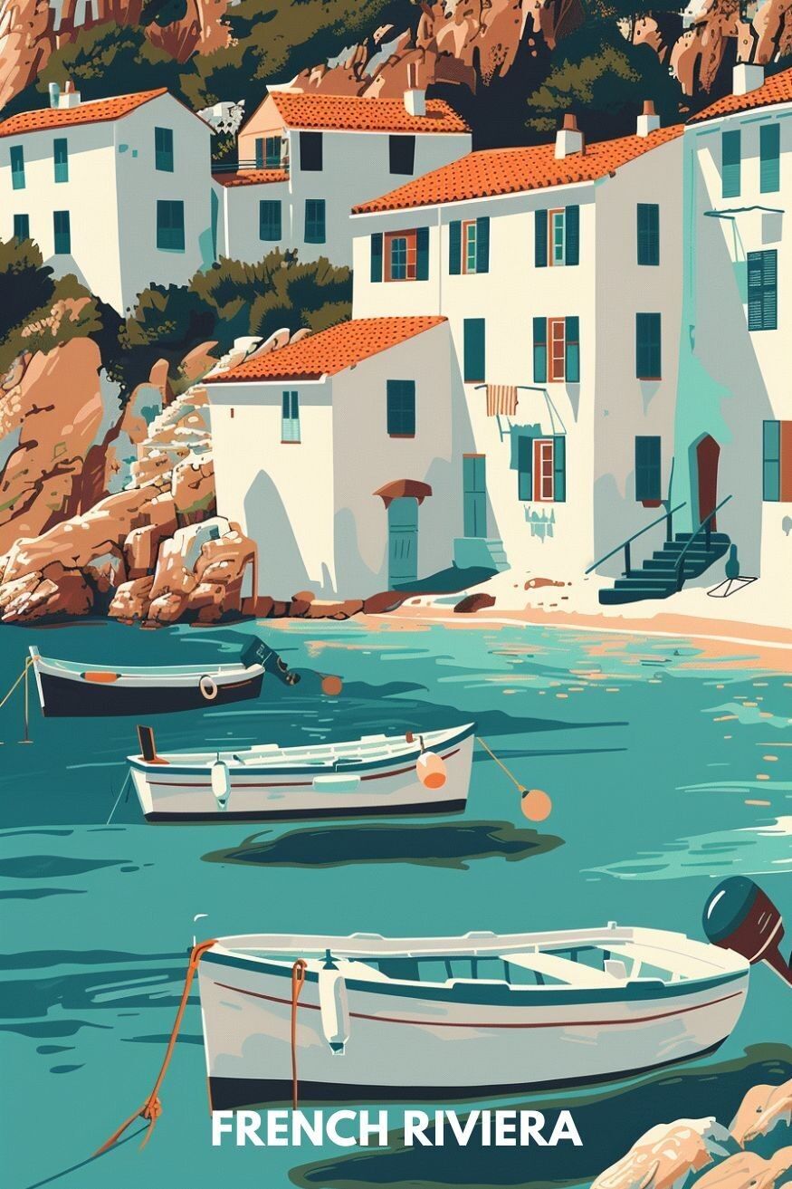 Poster an der französischen Riviera – Hafen an der französischen Riviera