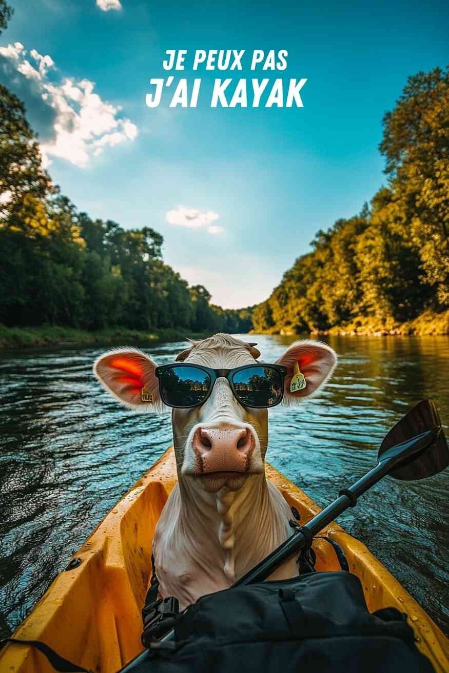 Poster divertente: non posso, ho un kayak