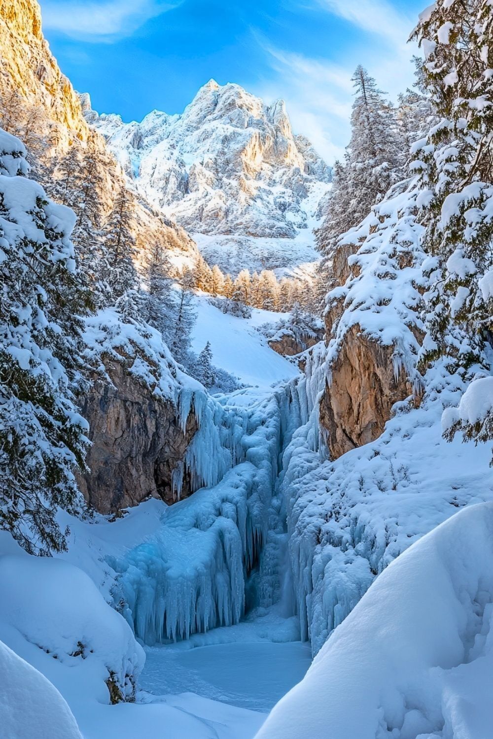 Poster di montagna - La cascata ghiacciata