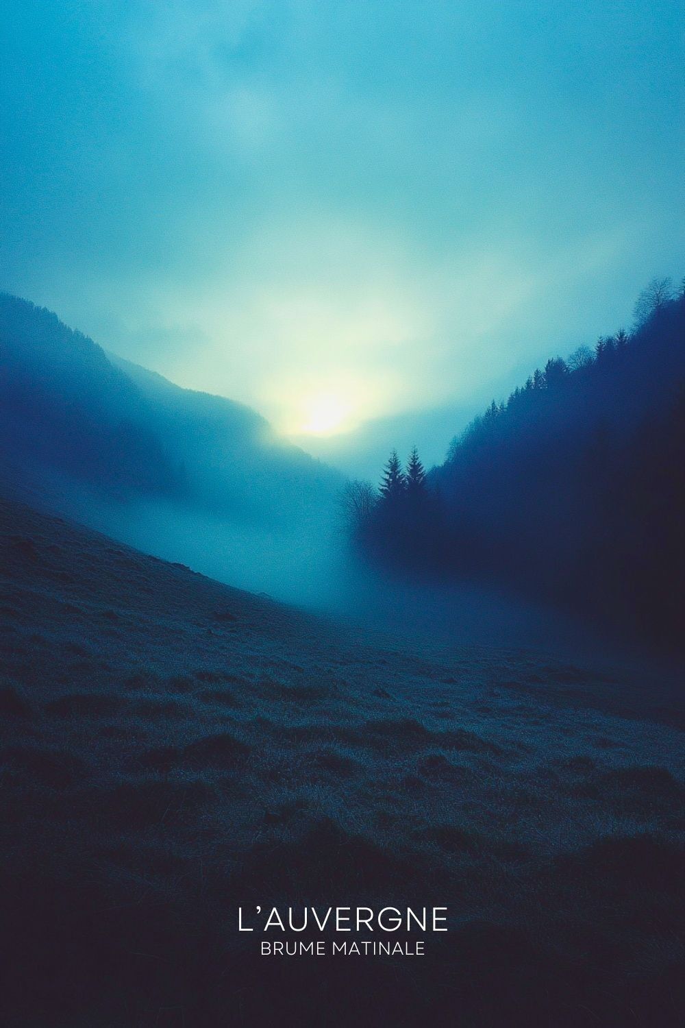 Poster dell'Alvernia - Poster della nebbia di montagna