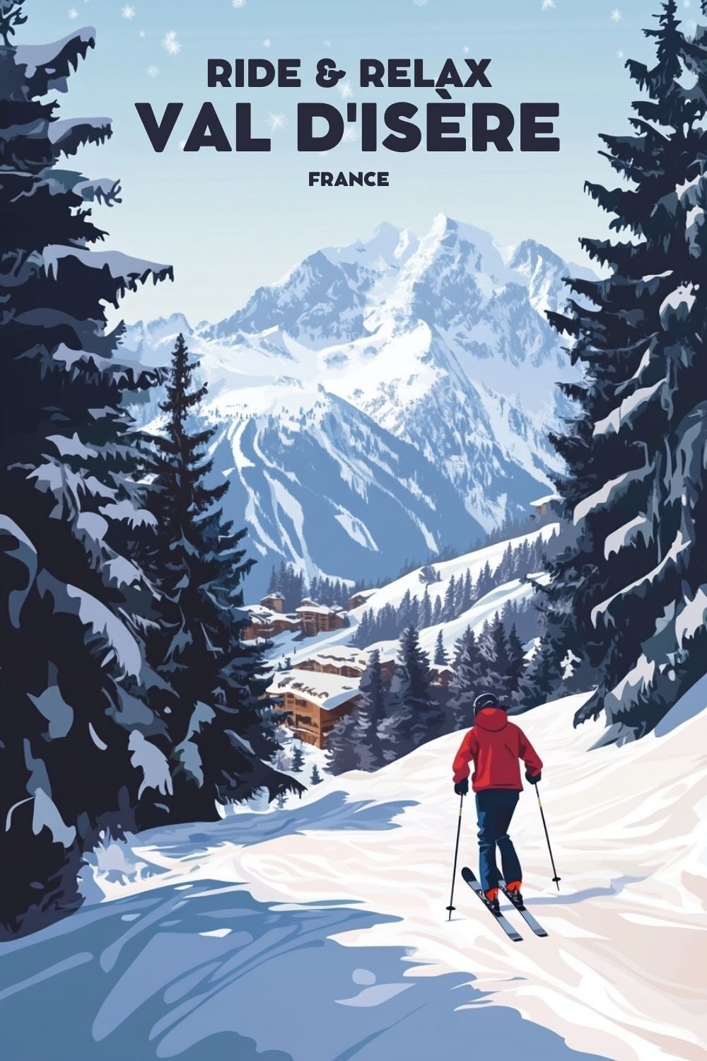 Poster Val D'Isère - Entspannen und Skifahren
