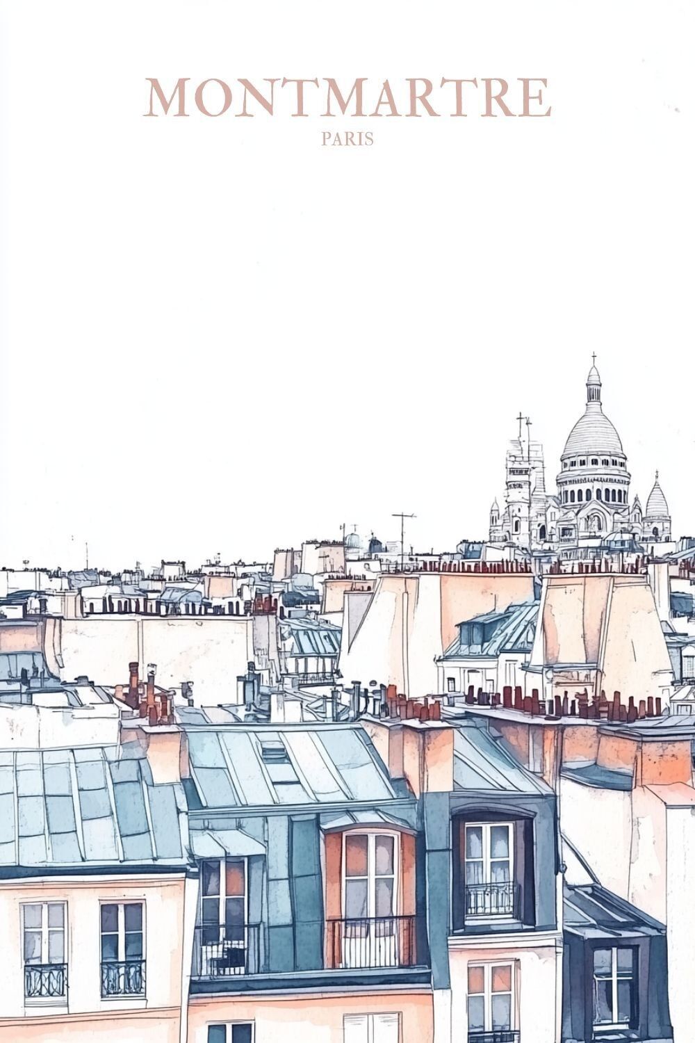 Cartel de París - Ilustración de Montmartre