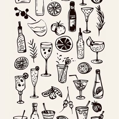 Póster en blanco y negro - Aperitivo de arte minimalista